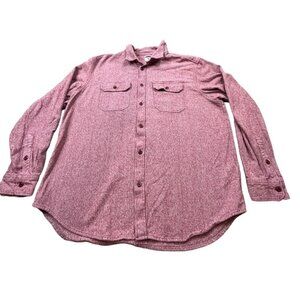 Old Navy Shirt Men XXL Red Textured Button Front Casual Workwear Layering Preppy